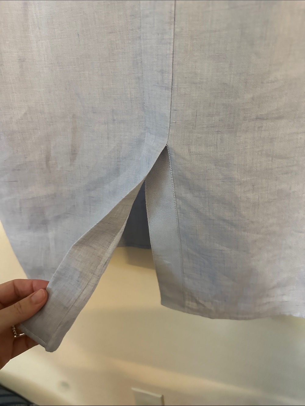 Lafayette 148 New York Powder Blue Linen Popover - Picture 5 of 5